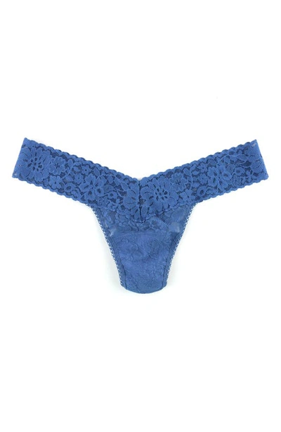 Shop Hanky Panky Daily Lace Low Rise Thong In Storm Cloud Blue