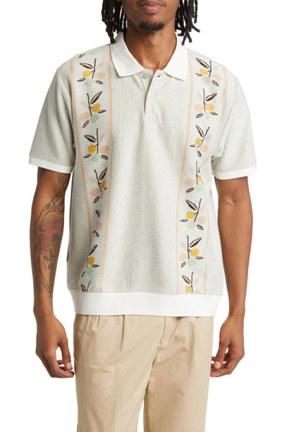 Shop Obey Still Life Polo In Off White Multi