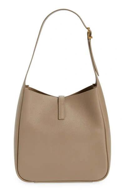 Saint Laurent Le 5 À 7 Supple Small Leather Shoulder Bag In Dusty Grey