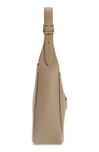 Saint Laurent Le 5 À 7 Supple Small Leather Shoulder Bag In Dusty Grey
