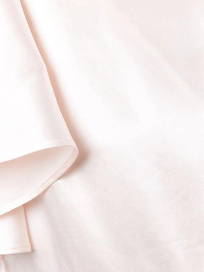 Shop Saint Laurent Flutter Sleeve Satin Dress In Pink