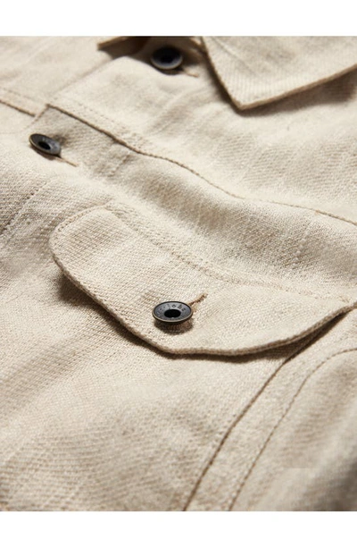 Shop John Varvatos Drew Linen & Cotton Trucker Jacket In Fossil Grey