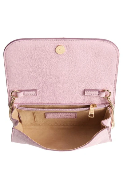Shop See By Chloé Hana Large Leather Wallet On A Chain In Lavender Mist