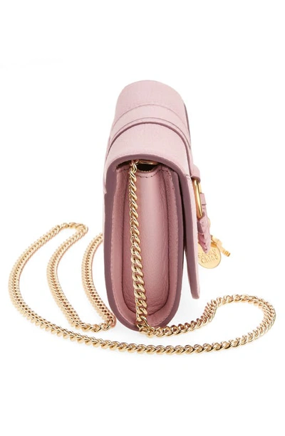 Shop See By Chloé Hana Large Leather Wallet On A Chain In Lavender Mist