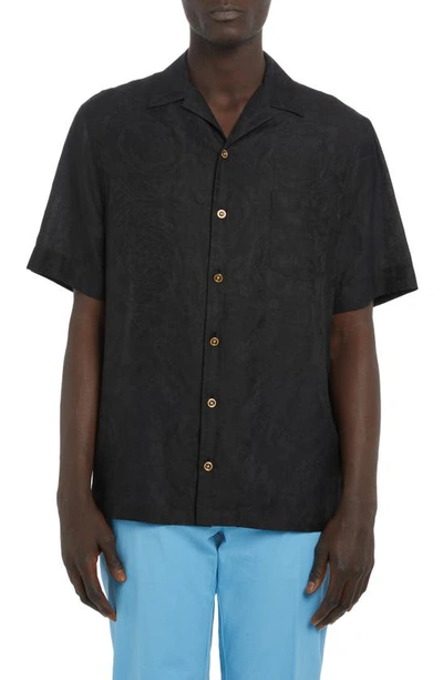 Versace Black Chain Pinstripe Shirt