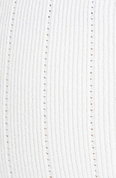 Shop Balmain Button Detail Rib Stitch Skirt In 0fa White