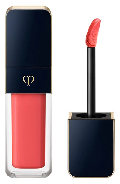 Shop Clé De Peau Beauté Cream Rouge Shine Lipstick In 202 - Plumeria Apricot