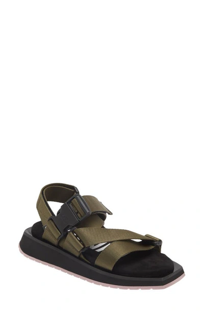 Shop Ganni Performance Webbing Strappy Sport Sandal In Kalamata