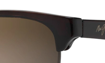 Shop Maui Jim Kawika 54mm Polarizedplus®2 Rectangular Sunglasses In Tortoise/ Gold