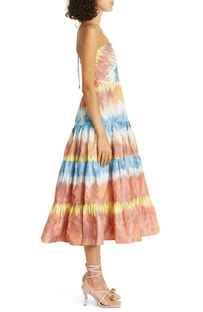 Shop Alexis Roberta Tie Dye Stripe Sundress In Desert Indigo