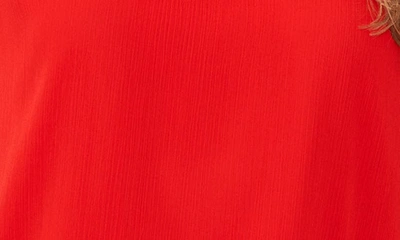 Cece Flutter Sleeve Top In Fireball Red