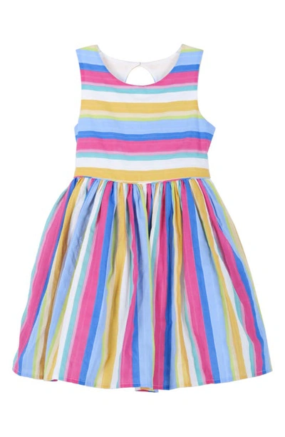 Shop Zunie Kids' Stripe Dobby Dress In Yellow Multi Stripe