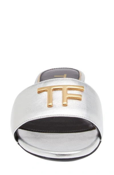 Shop Tom Ford Tf Logo Slide Sandal In Silver