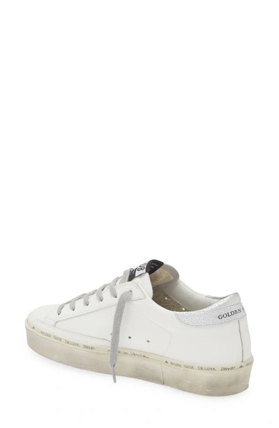 Golden Goose Hi Star Embossed Leather Low-top Sneakers In White/ Silver