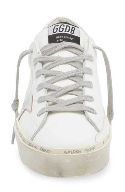 Golden Goose Hi Star Embossed Leather Low-top Sneakers In White/ Silver