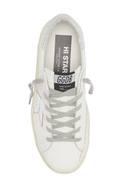 Shop Golden Goose Hi Star Platform Sneaker In White/ Silver