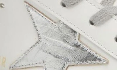 Golden Goose Hi Star Embossed Leather Low-top Sneakers In White/ Silver