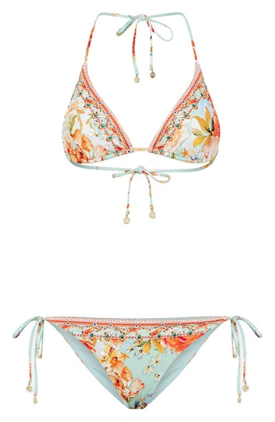 Shop Camilla Talk The Walk Print Triangle Two-piece Swimsuit