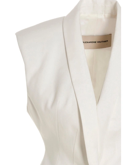 Shop Alexandre Vauthier Padded Shoulders Vest Gilet White