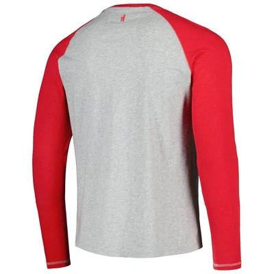 Johnnie-o Red/heather Grey St. Louis Cardinals Alsen Raglan Long Sleeve T- shirt In White