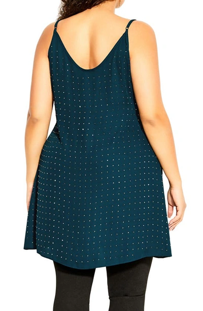 Shop City Chic Embellished High-low Camisole In Emerald