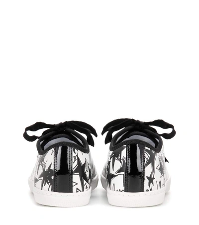 Shop Lanvin Printed Leather Sneakers In Llaec