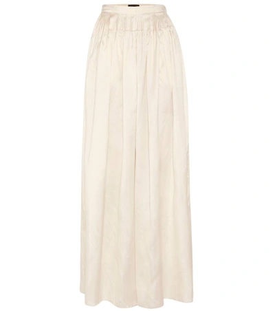 The Row Vopa Silk Wide-leg Trousers In White