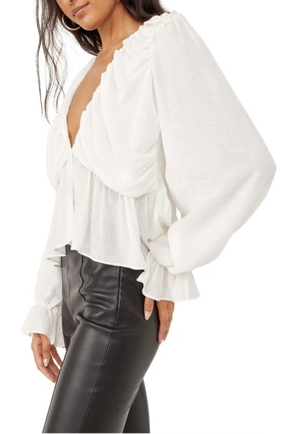Free People Daia Ruffle Top In Frenchnilla