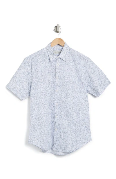 Shop Coastaoro Astor Printed Short Sleeve Shirt In Aiyana Navy