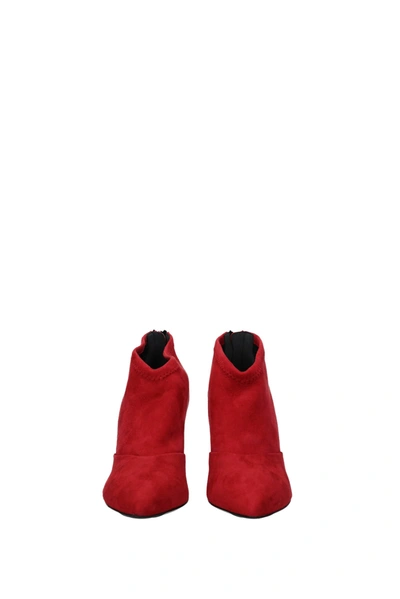 Shop Roger Vivier Ankle Boots Choc Real Suede Red
