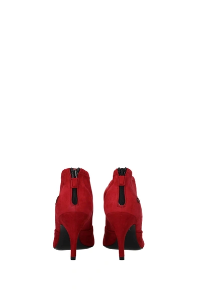 Shop Roger Vivier Ankle Boots Choc Real Suede Red