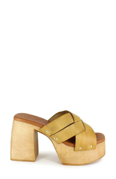Zigi Suriel Platform Slide Sandal In Mstrd Lthr