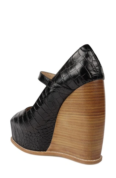 Shop Zigi Philipah Peep Toe Platform Wedge Sandal In Blk Croc L