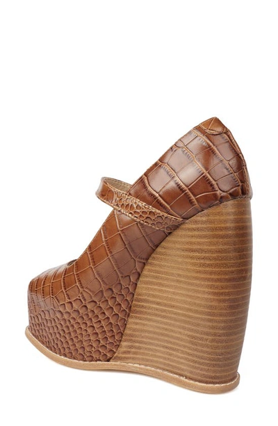 Zigi Philipah Peep Toe Platform Wedge Sandal In Cognac Cro