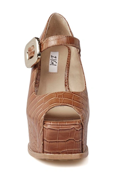 Shop Zigi Philipah Peep Toe Platform Wedge Sandal In Cognac Cro