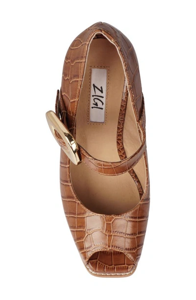 Zigi Philipah Peep Toe Platform Wedge Sandal In Cognac Cro