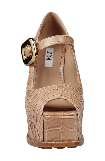 Shop Zigi Philipah Peep Toe Platform Wedge Sandal In Nude Croc