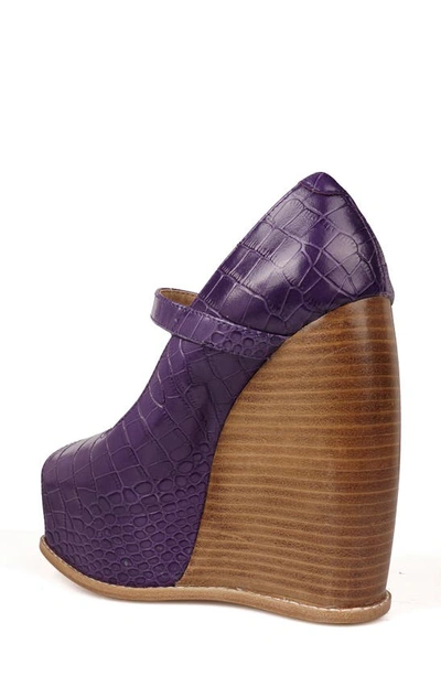 Zigi Philipah Peep Toe Platform Wedge Sandal In Purp Croc