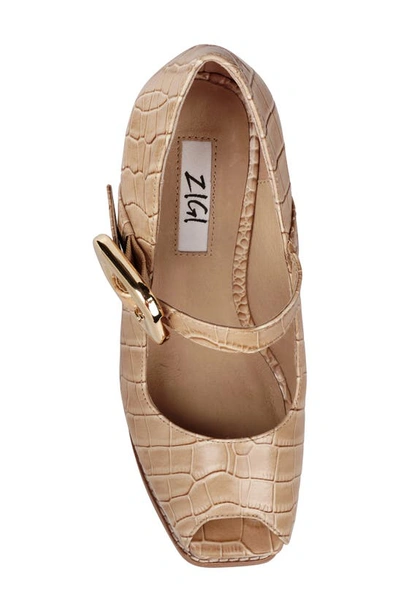 Shop Zigi Philipah Peep Toe Platform Wedge Sandal In Nude Croc