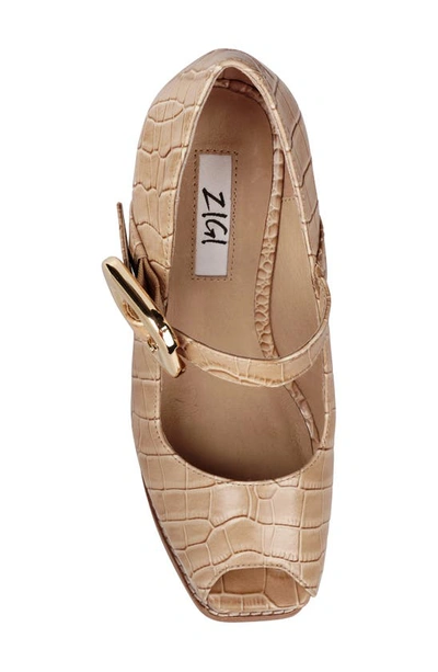 Zigi Philipah Peep Toe Platform Wedge Sandal In Nude Croc
