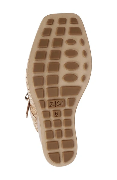 Zigi Philipah Peep Toe Platform Wedge Sandal In Nude Croc