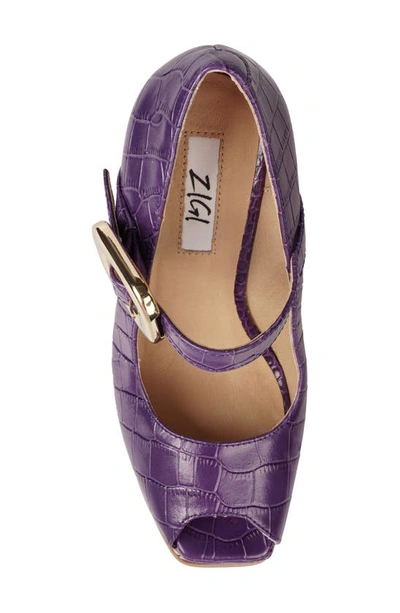 Zigi Philipah Peep Toe Platform Wedge Sandal In Purp Croc