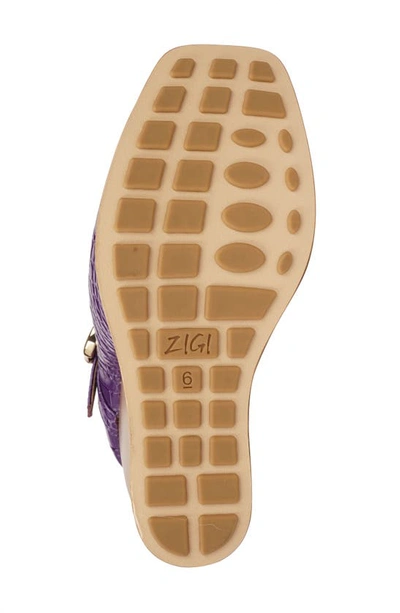Zigi Philipah Peep Toe Platform Wedge Sandal In Purp Croc