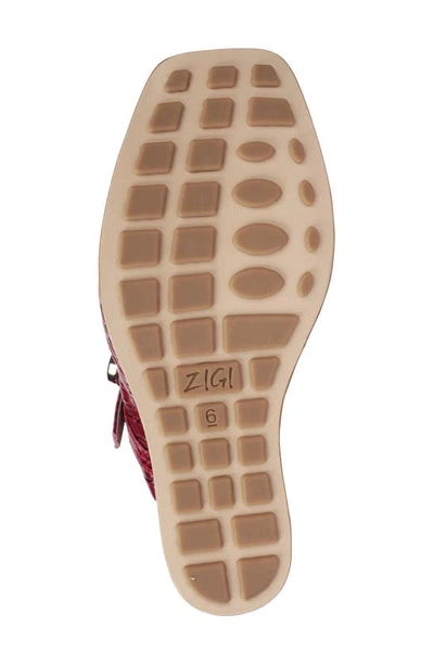 Zigi Philipah Peep Toe Platform Wedge Sandal In Red Croc L