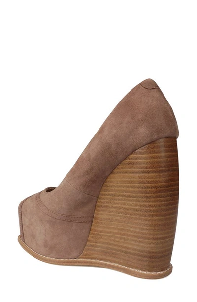Zigi Domenika Peep Toe Platform Wedge Sandal In Taupe Sued