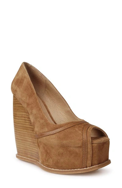 Shop Zigi Domenika Peep Toe Platform Wedge Sandal In Tobacco Sd