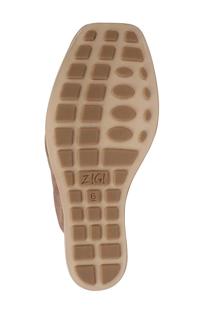 Zigi Domenika Peep Toe Platform Wedge Sandal In Taupe Sued