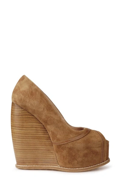 Zigi Domenika Peep Toe Platform Wedge Sandal In Tobacco Sd