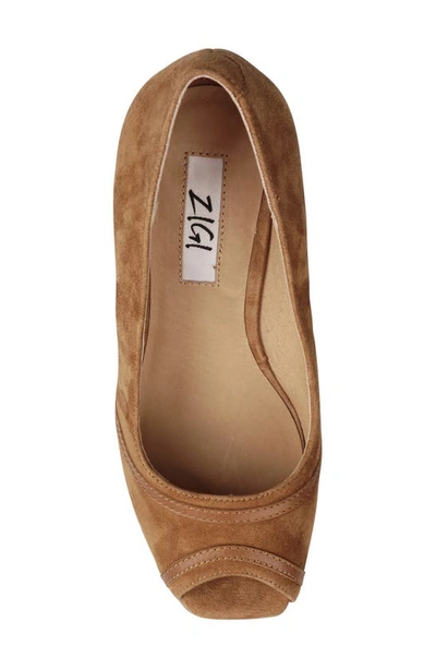 Zigi Domenika Peep Toe Platform Wedge Sandal In Tobacco Sd