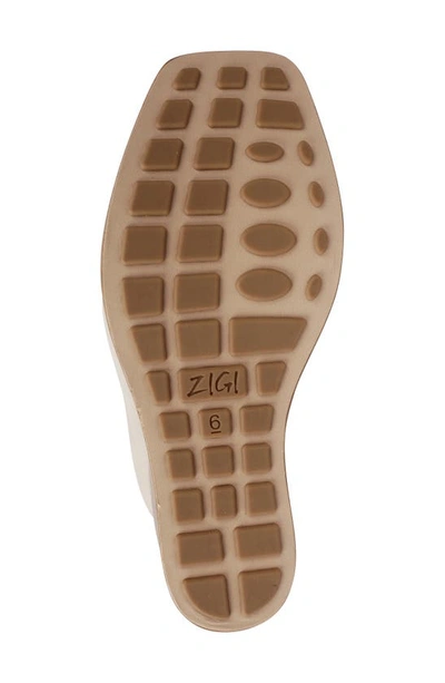 Zigi Milluh Peep Toe Platform Wedge Sandal In Beige Leather